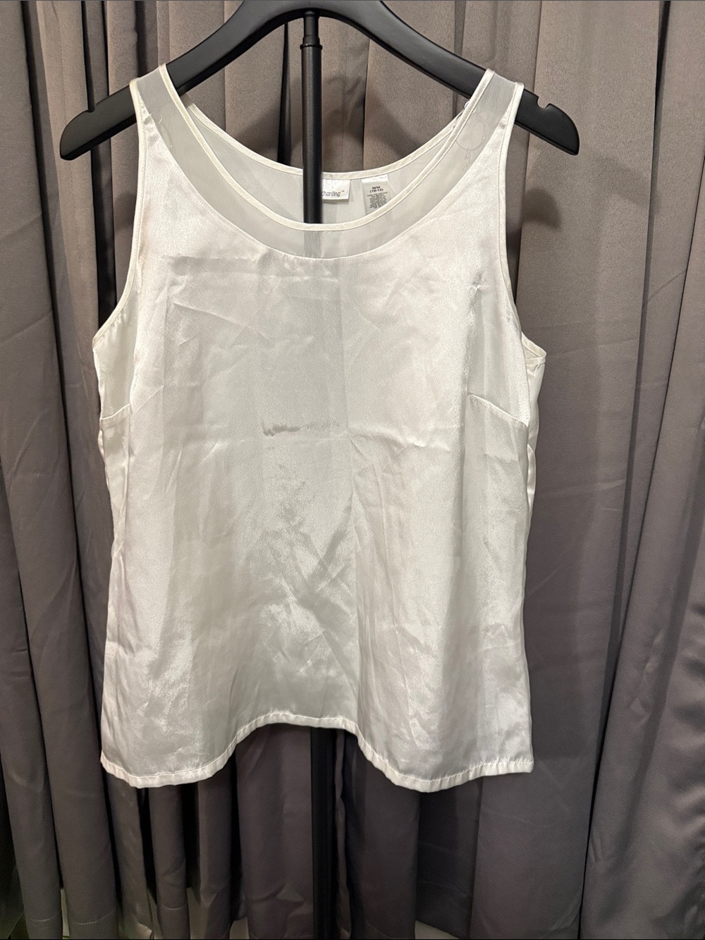 Chico's White Satin Scoop Neck Camisole